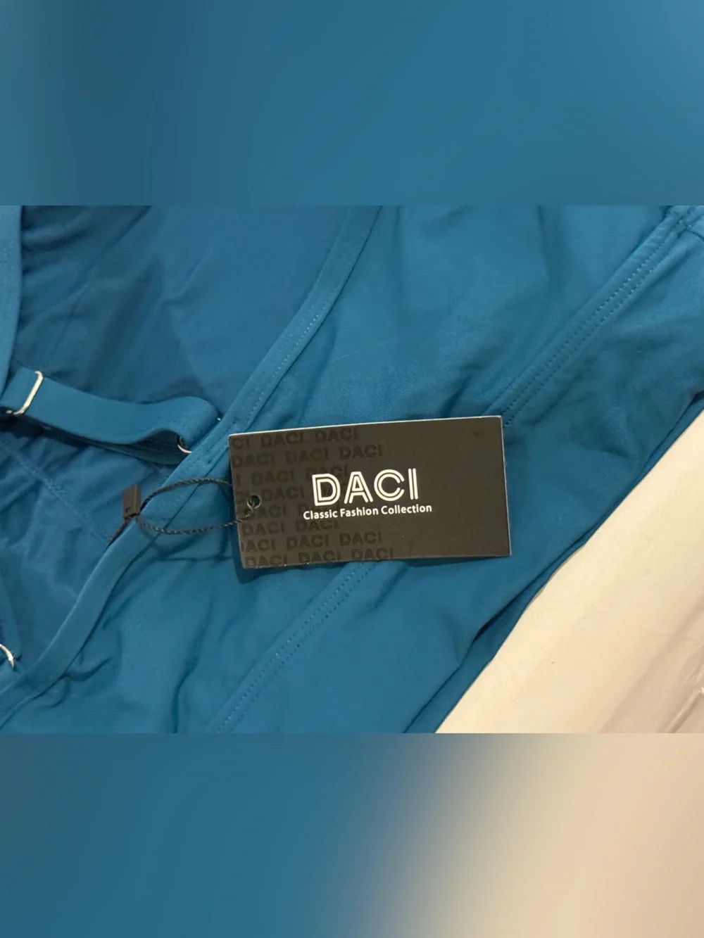 DACI Teal High Neck Cross Back Bikini Top NWT, Size XL